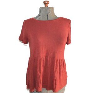 30 Maurices Burnt Orange Peplum Tee Size Medium